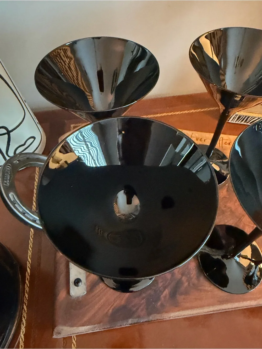 MCM Black Glass Amethyst Martini Coupes - Set of 4 (2 SOLD)